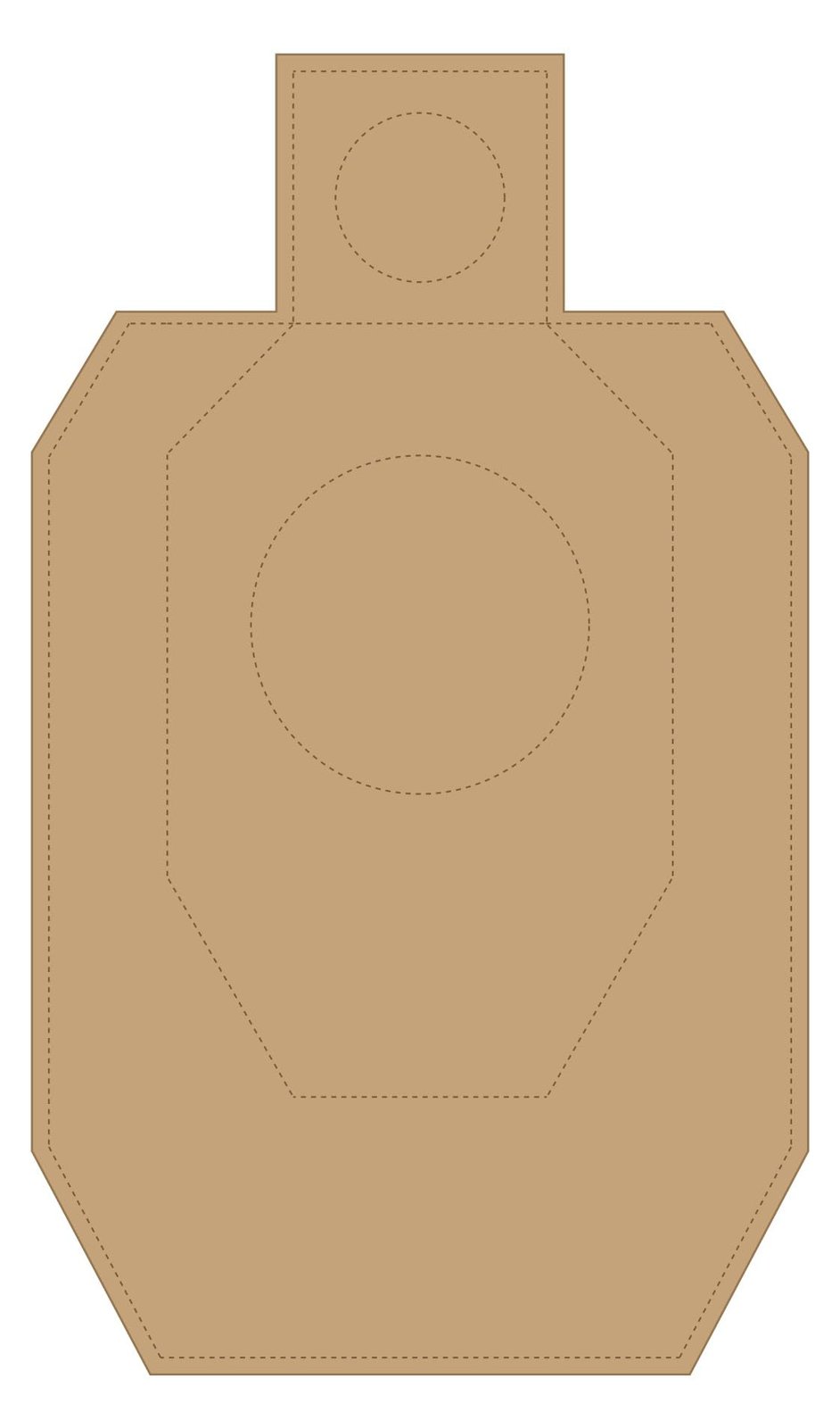 X-Targets IDPA Wettkampfscheibe Wellpappe Braun/Weiß Format 45,9 x 78 cm für Schießsport (10 Stück)