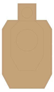 X-Targets IDPA Wettkampfscheibe Wellpappe Braun/Weiß Format 45,9 x 78 cm für Schießsport (5 Stück) von X-Targets