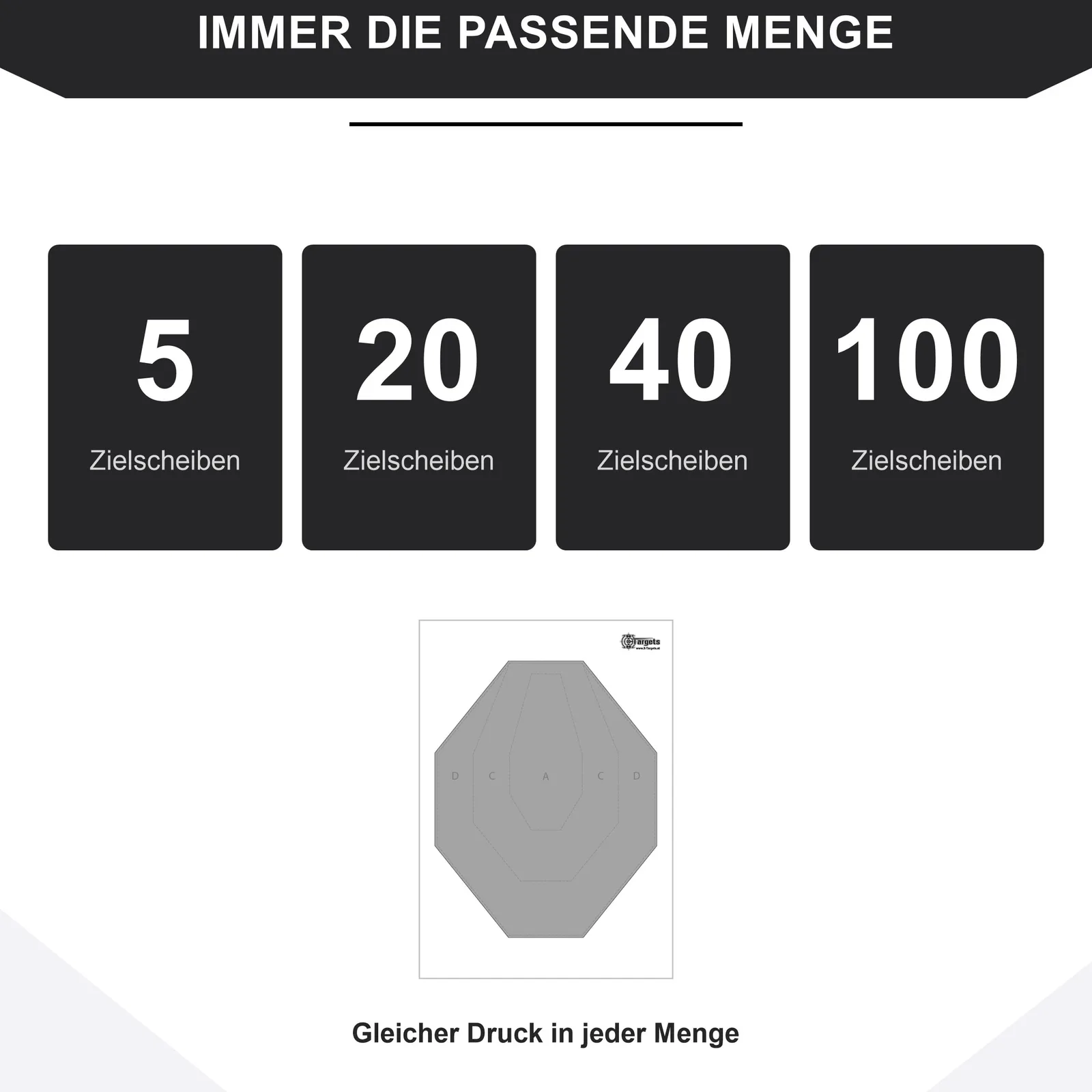 IPSC Micro Paper Target, A4 Papierzielscheibe 21 x 29,7 cm (40 Zielscheiben), Ansicht 5