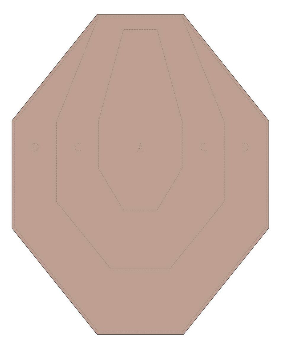 IPSC Mini Cardboard Target, Karton-Zielscheibe 30,6 x 38,1 cm, Zonen A / C / D (40 Stück)