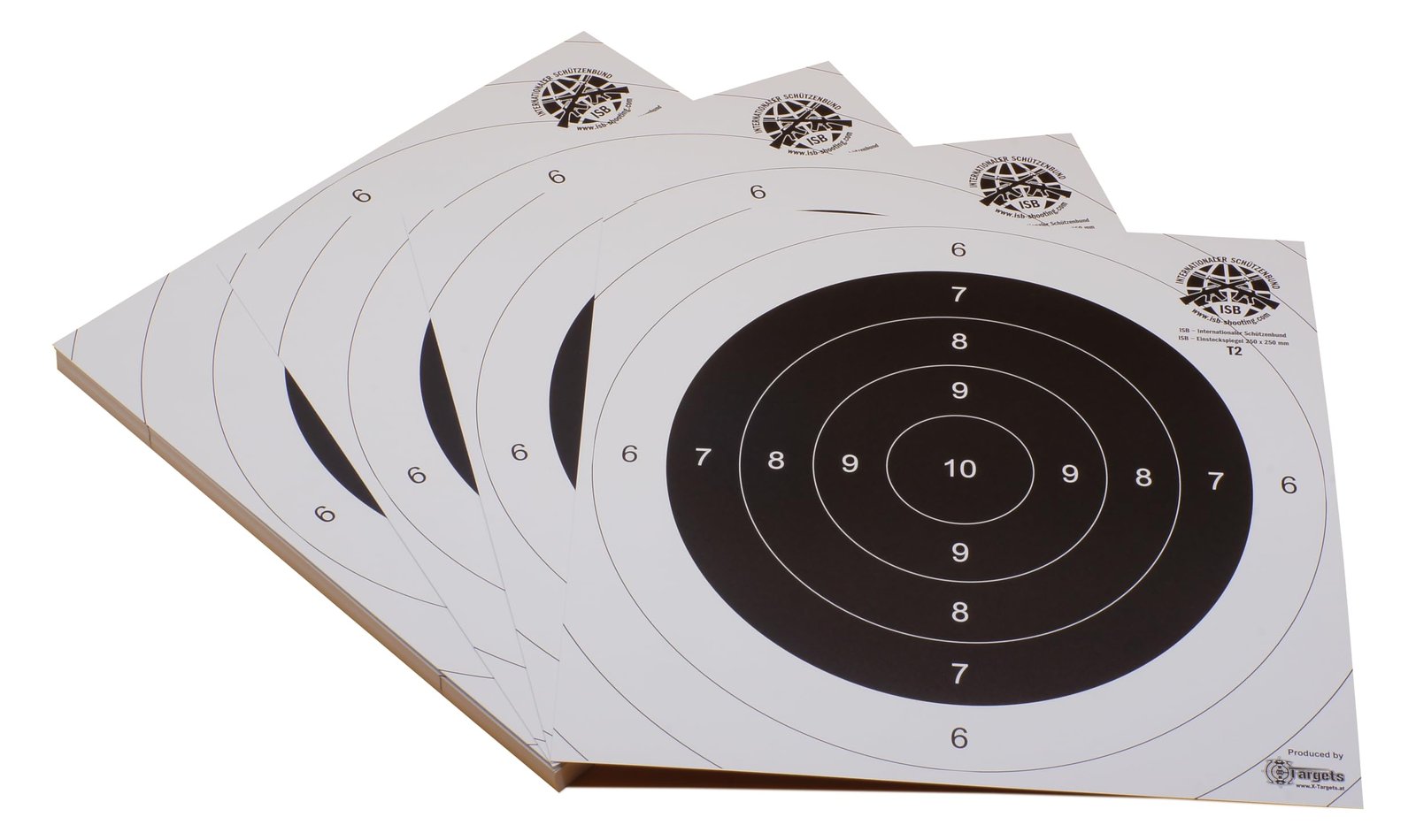Zielscheiben *T2 ISB Target* | 26x26 cm | Karton 250g/m² | Offiziell für den ISB Verein entwickelt | Wettbewerbszielscheibe für den ISB Bewerb (25 Stück)