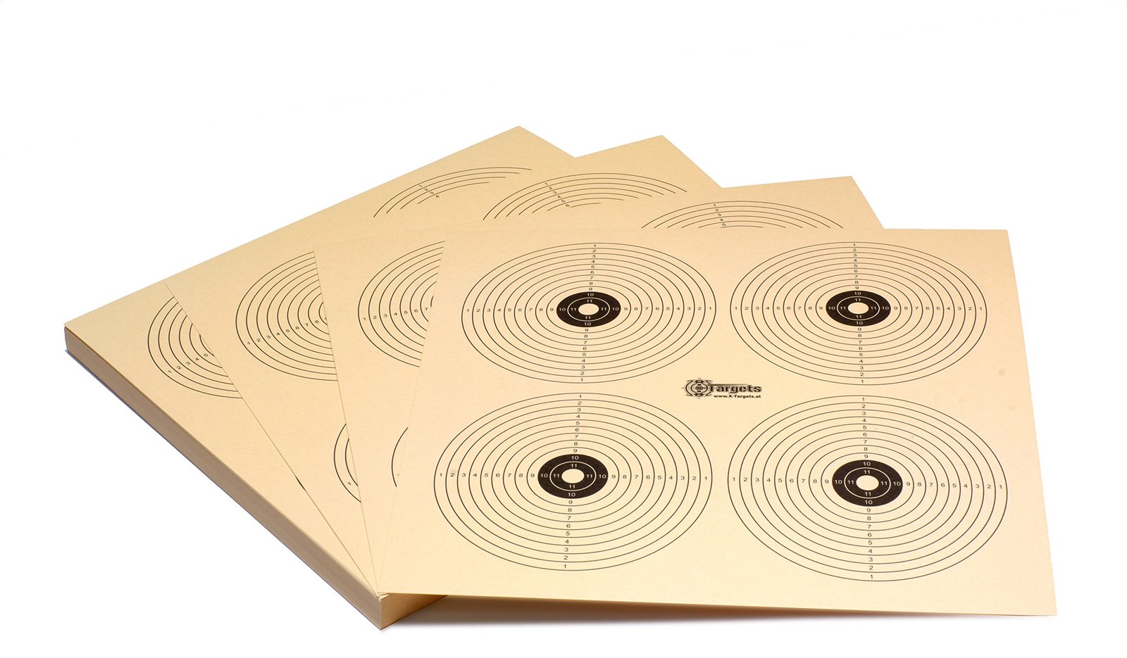 Zielscheiben *Target X4R* / 26x26 cm / Schießscheibenkarton 200 g/m² chamois (250 Stück)