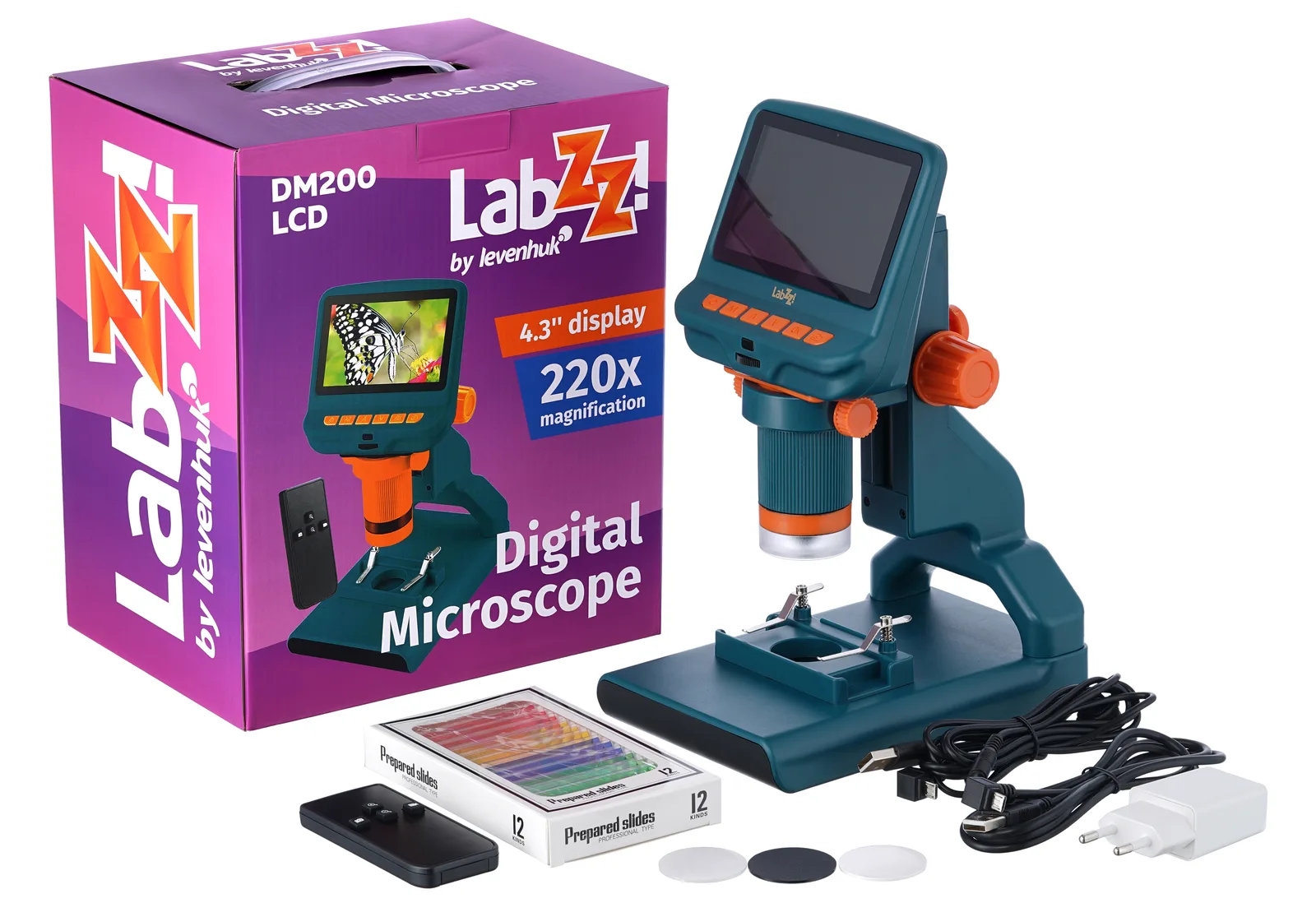 Levenhuk LabZZ DM200 - Digitales Mikroskop - Grün - Kunststoff - LCD - 10,9 cm (4.3") - 0 - 83 mm, Ansicht 3