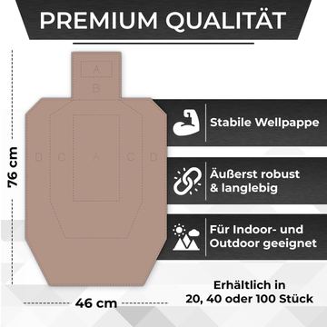 USPSA / IPSC Metric Wettkampfscheibe / Wellpappe Braun/Weiß / Format 46 x 76 cm (Metric Cardboard) (100 Stück) von X-Targets