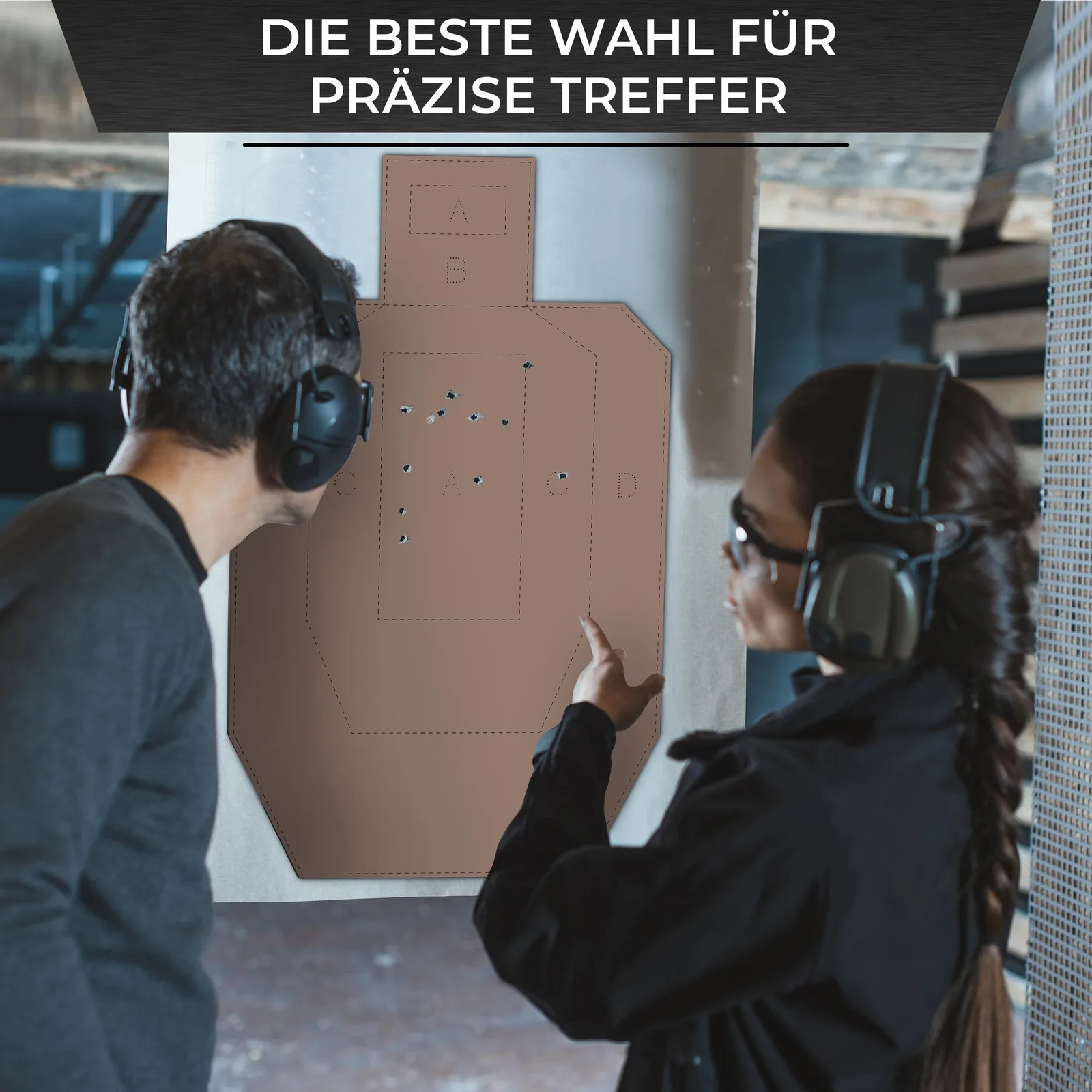 USPSA / IPSC Metric Wettkampfscheibe / Wellpappe Braun/Weiß / Format 46 x 76 cm (Metric Cardboard) (40 Stück), Ansicht 4