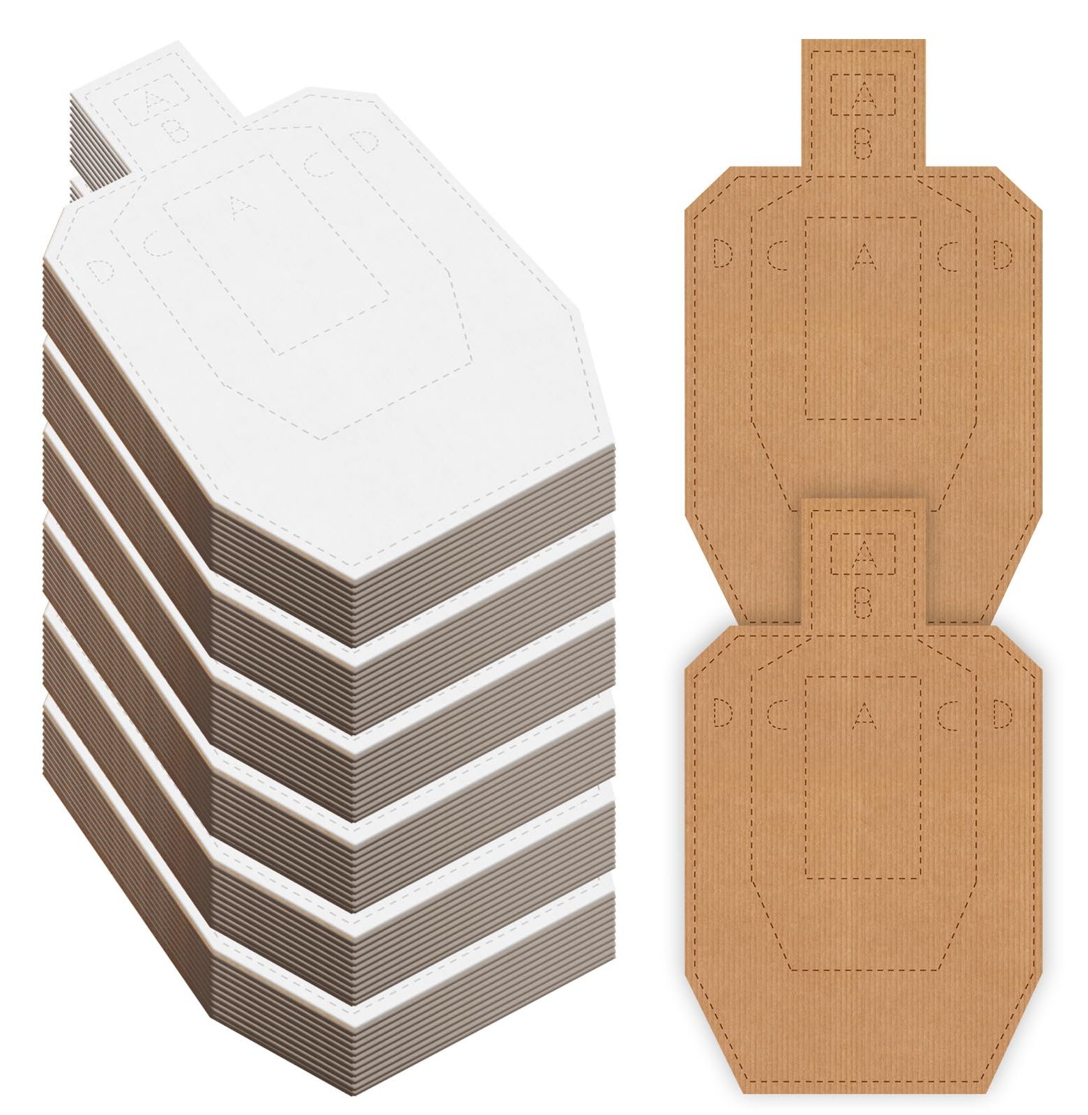 USPSA/IPSC/IDPA 64 Stück großer Schießkarton 76,2 x 45,7 cm Ziele Pistole Schießziele Wettbewerb Torso Zielscheibe Schießstand Praxis Karton Silhouette Ziele
