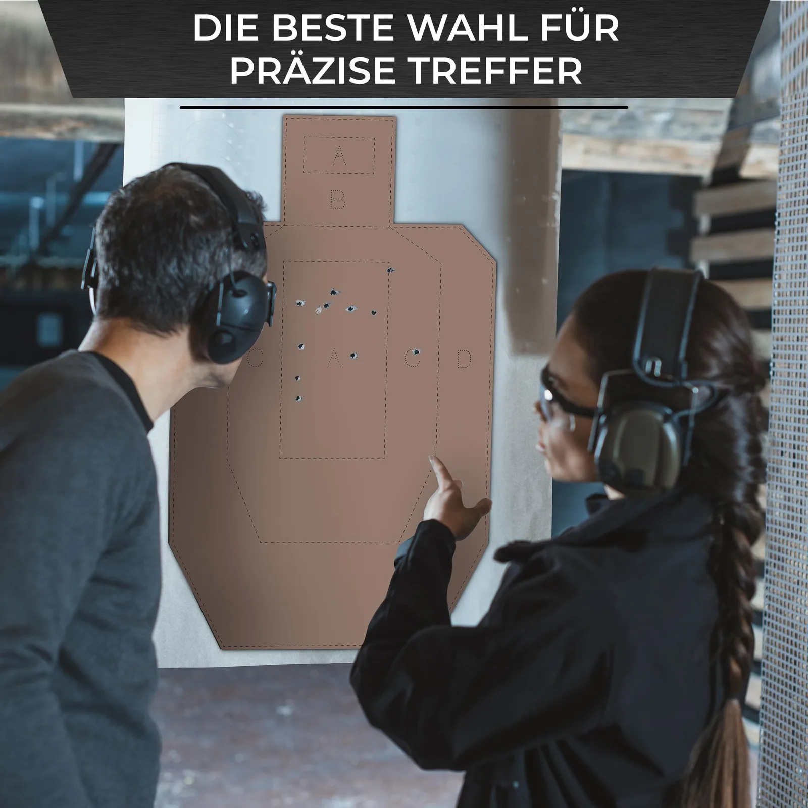 USPSA / IPSC Metric Wettkampfscheibe / Wellpappe Braun/Weiß / Format 46 x 76 cm (90 Stück), Ansicht 5