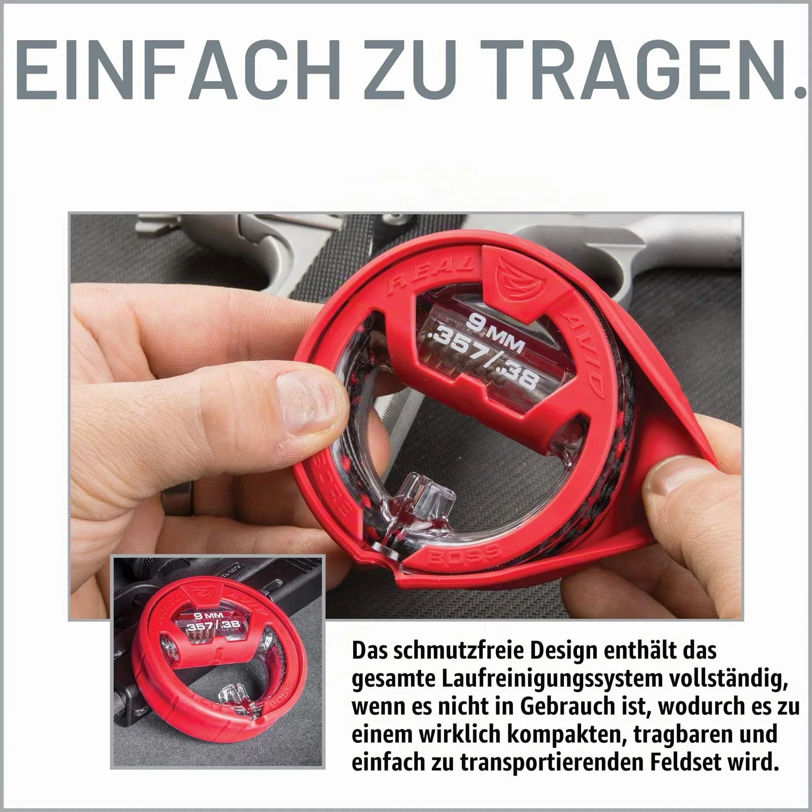 REAL AVID Bore Boss Kal. 9mm/.38/.357 - Reinigungskit für Kaliber .45/.44 - Kurzwaffe, Ansicht 7