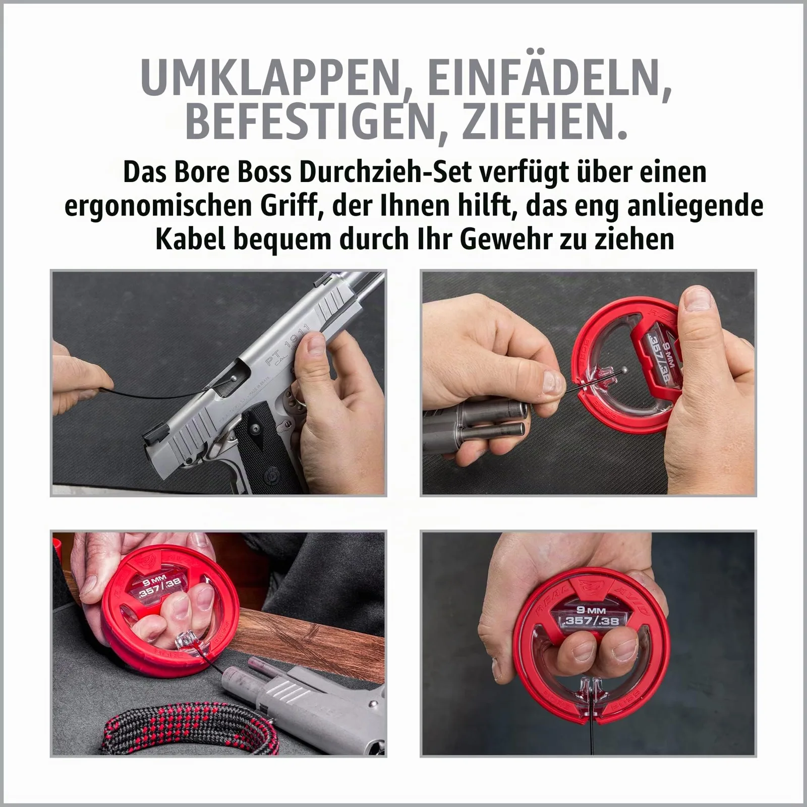 REAL AVID Bore Boss Kal. 9mm/.38/.357 - Reinigungskit für Kaliber .45/.44 - Kurzwaffe, Ansicht 9