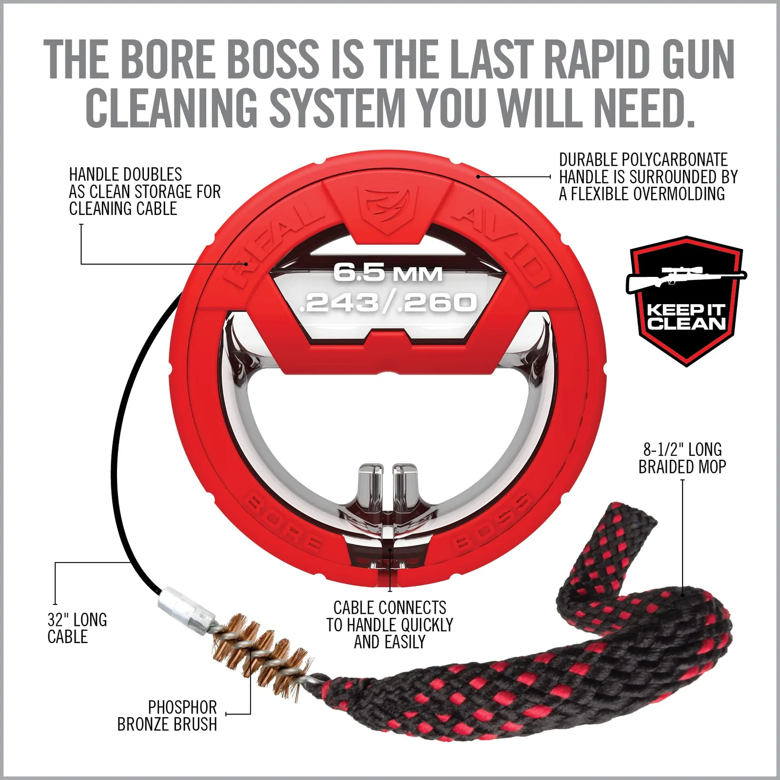 REAL AVID Bore Boss .243 / .260, 6,5mm - die Ultimative Reinigungsschnur, Ansicht 3