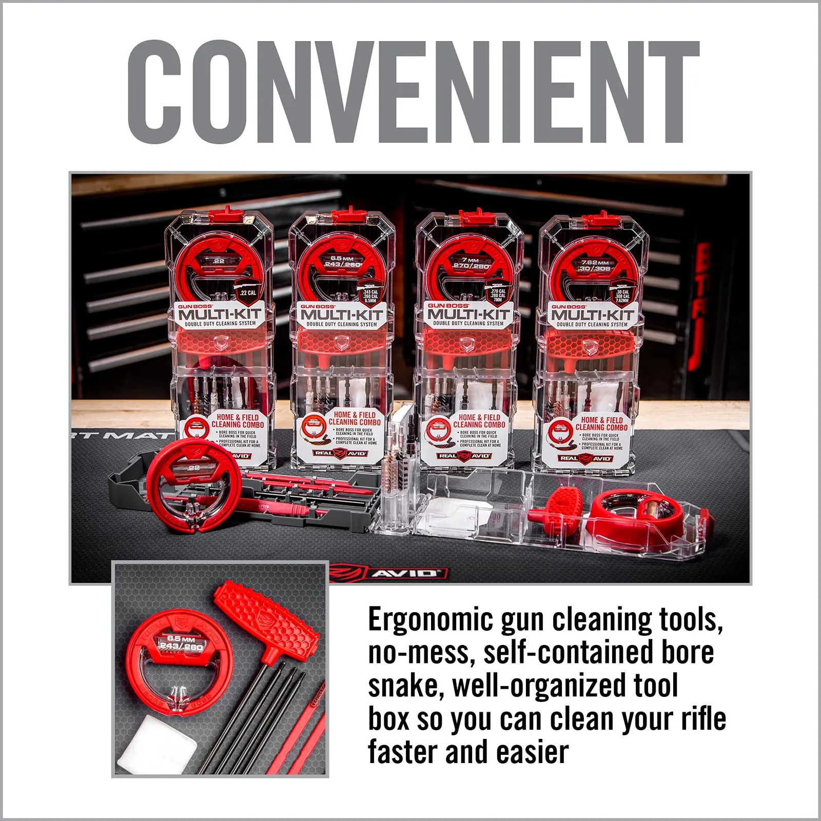 RealAvid Gun Boss Multi-Kit .243 / .260/6,5mm Waffenpflege-Set, Ansicht 4