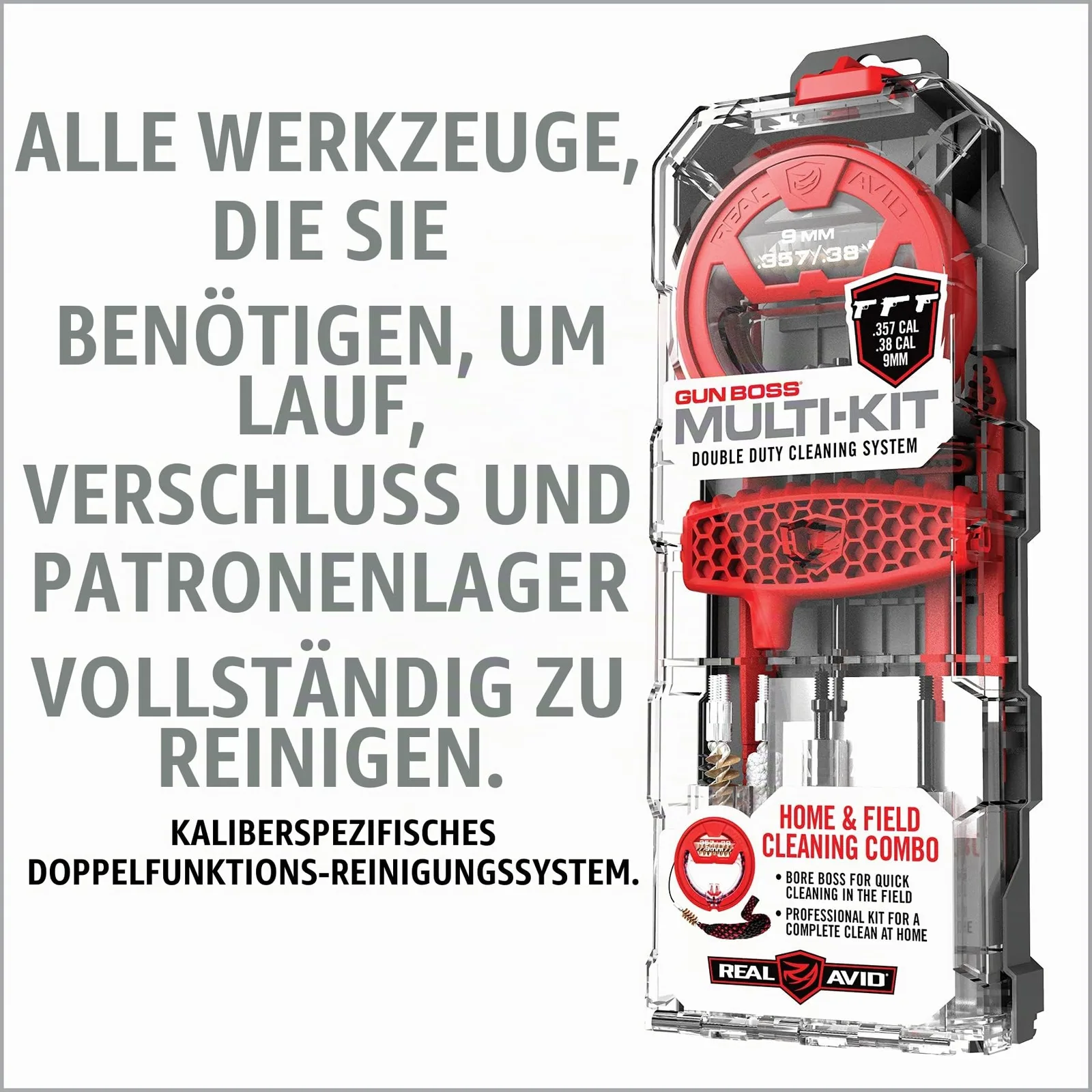RealAvid Gun Boss Multi-Kit .357 / .38 / 9mm Waffenpflege-Set, Ansicht 9