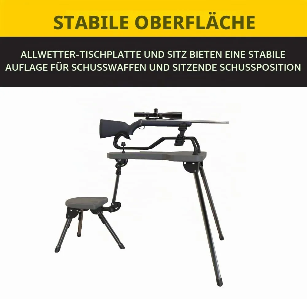 Caldwell Stabiler Table Lite mit wetterfester Tischplatte, beidhändiger Sitzfläche und vollständig zusammenklappbarem Design für einfachen Transport und Zielschießen im Freien, Ansicht 2