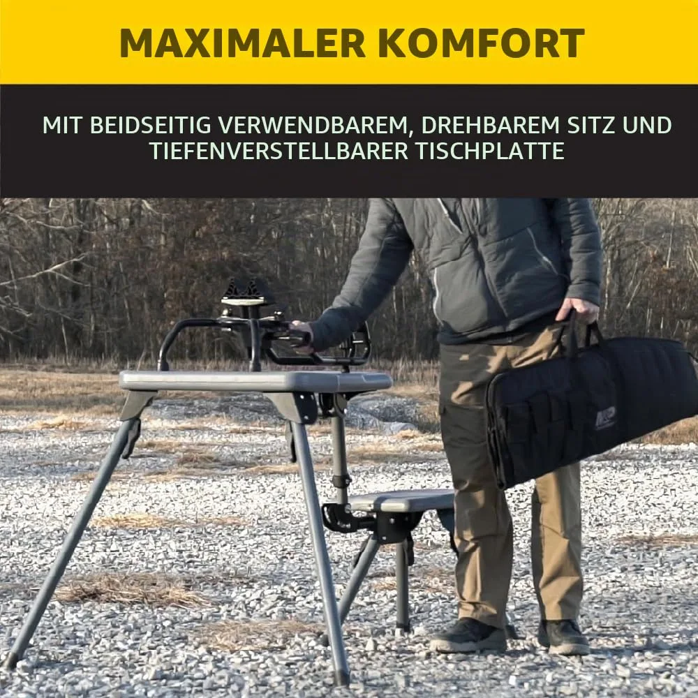 Caldwell Stabiler Table Lite mit wetterfester Tischplatte, beidhändiger Sitzfläche und vollständig zusammenklappbarem Design für einfachen Transport und Zielschießen im Freien, Ansicht 5