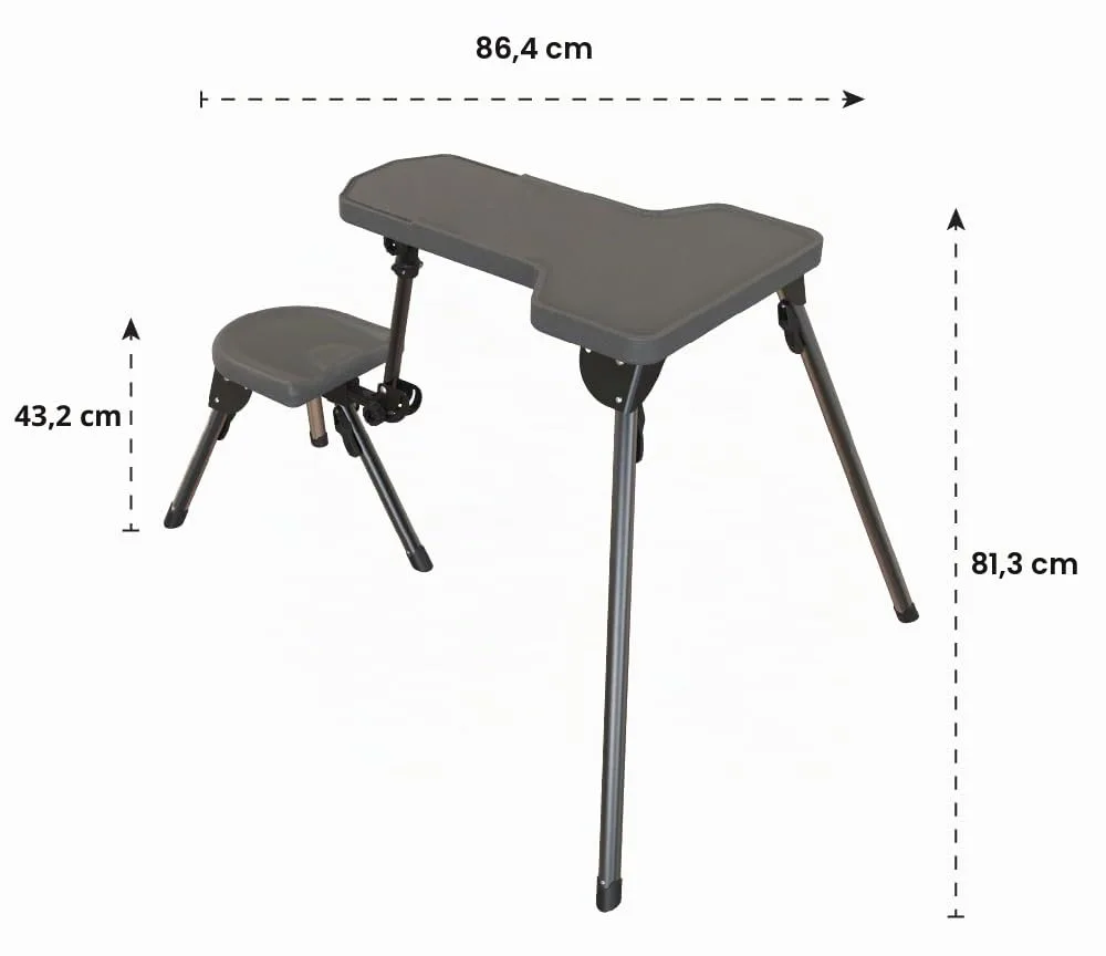 Caldwell Stabiler Table Lite mit wetterfester Tischplatte, beidhändiger Sitzfläche und vollständig zusammenklappbarem Design für einfachen Transport und Zielschießen im Freien, Ansicht 6