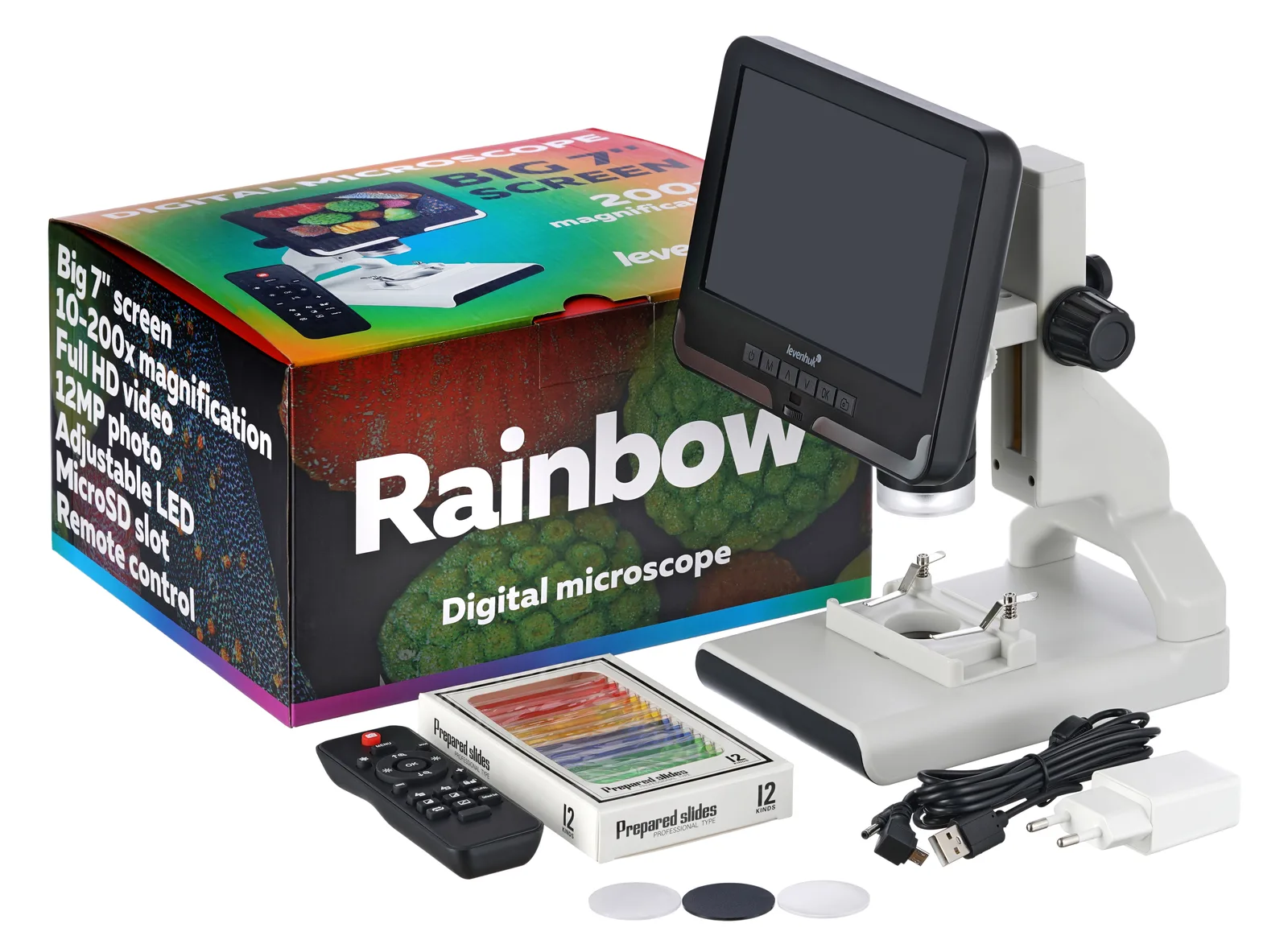 Levenhuk Rainbow DM700 LCD - Digitales Mikroskop - Schwarz - Weiß - Kunststoff - LCD - 17,8 cm (7") - 0 - 83 mm, Ansicht 3