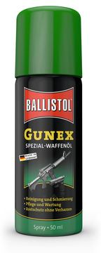 BALLISTOL 22150 GUNEX Waffenöl 50ml Spray – Temperaturbeständiges Waffen-Pflege-Öl – Reinigung, Wartung, Rostschutz von X-Targets