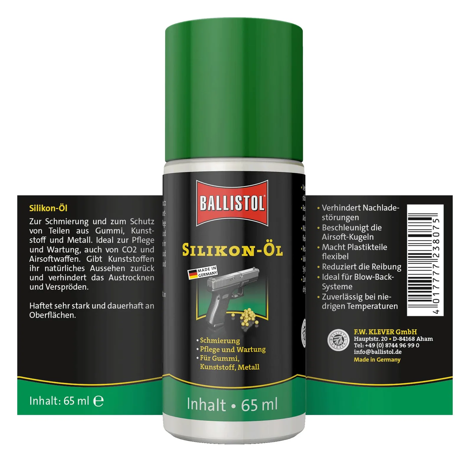 BALLISTOL 23807 Silikon-Öl flüssig Waffen-Öl, 65 ml Flasche, Ansicht 2