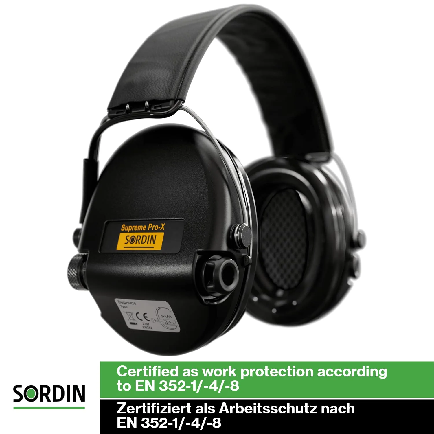 Sordin Pro-X Kapsel-Gehörschützer - 76302-X-02-G-S - Gehörschutz aktiv & elektronisch mit Neckband - Gelkissen - Schwarz, Ansicht 5