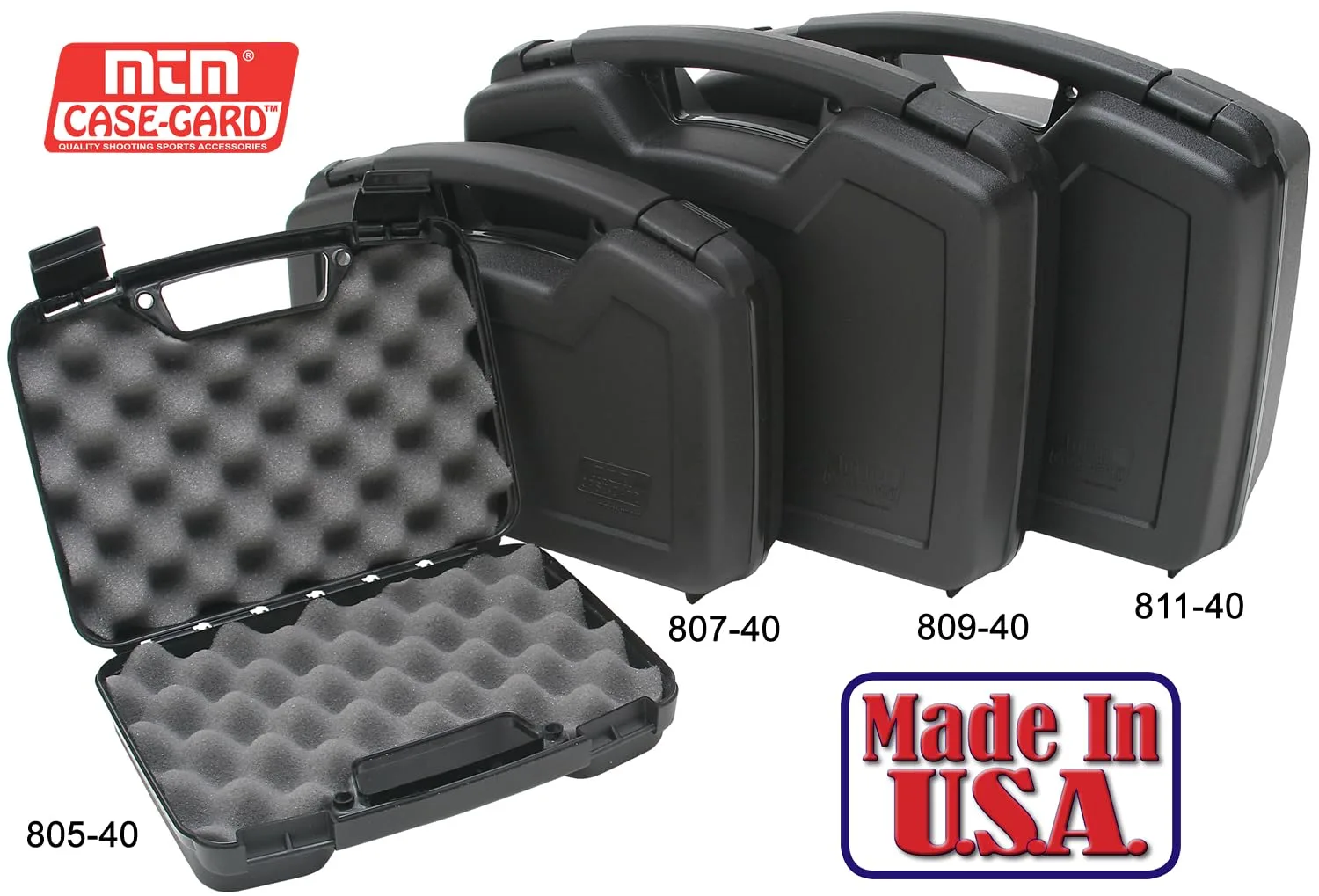 MTM 807-40 Pistol Handgun Case Single Up to 6" Revolver, USA Made, Black, Ansicht 2