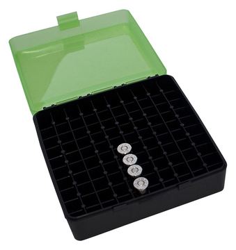 MTM P-100-44-16T 100 Klappbare Munitionskiste, rund, 41/44/45 Kalk, Made in USA, transparent/schwarz von X-Targets