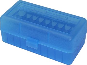 MTM 50 Round Flip-Top Rifle Ammo Box WSSM, 500 S&W (Clear Blue) von X-Targets