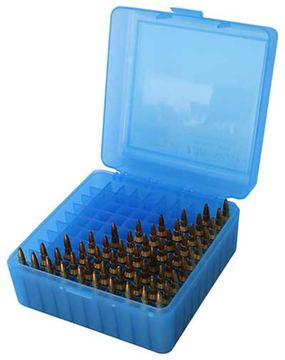 MTM 100 Round Rifle Ammunition Box RS-100 Blue (RS-100) von X-Targets
