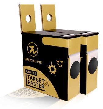 SPECIAL PIE Schusspflaster, 1.000 Stück Ø20mm, Zielscheibe, Schießsport, Schützensport, runde Aufkleber, Punktaufkleber, Markierungspunkt, in Spenderbox (Schwarz, 2Stück) von X-Targets
