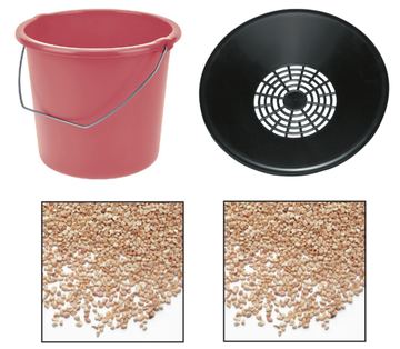 SMARTRELOADER Komplettes Set für die Vollständigung Ihres Tumbler, enthält 1 Sieb und 1 Eimer für das Granulat, einen 2Kg Beutel Reinigungsgranulat und einen 2Kg Beutel Poliergranulat von X-Targets