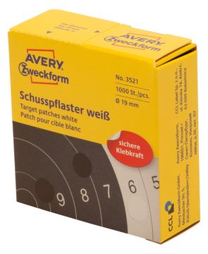 Avery Zweckform 3521 Schusspflaster, weiss, 19mm, 1000 Etiketten