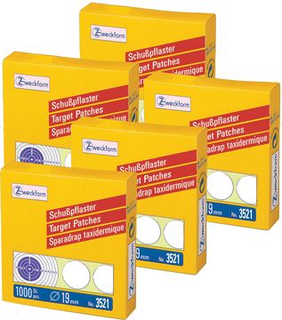 5000er Pack Avery Zweckform 3521 Schusspflaster, Ø 19 mm, vorgedruckt, 5 Rollen/5.000 Etiketten, weiß von X-Targets