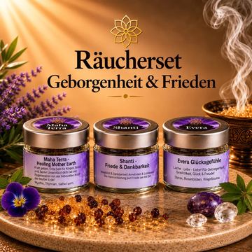 Räucherset Geborgenheit & Frieden (Glas) von ILIOS Grünes Gold