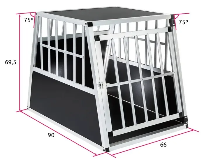 Alu-Hundetransportbox 91x65x69 cm (TxBxH), Ansicht 2