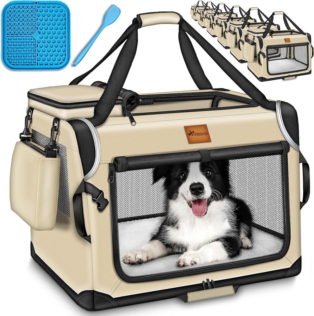 Faltbare Hunde-, Katzentasche 70x52x52cm "beige"