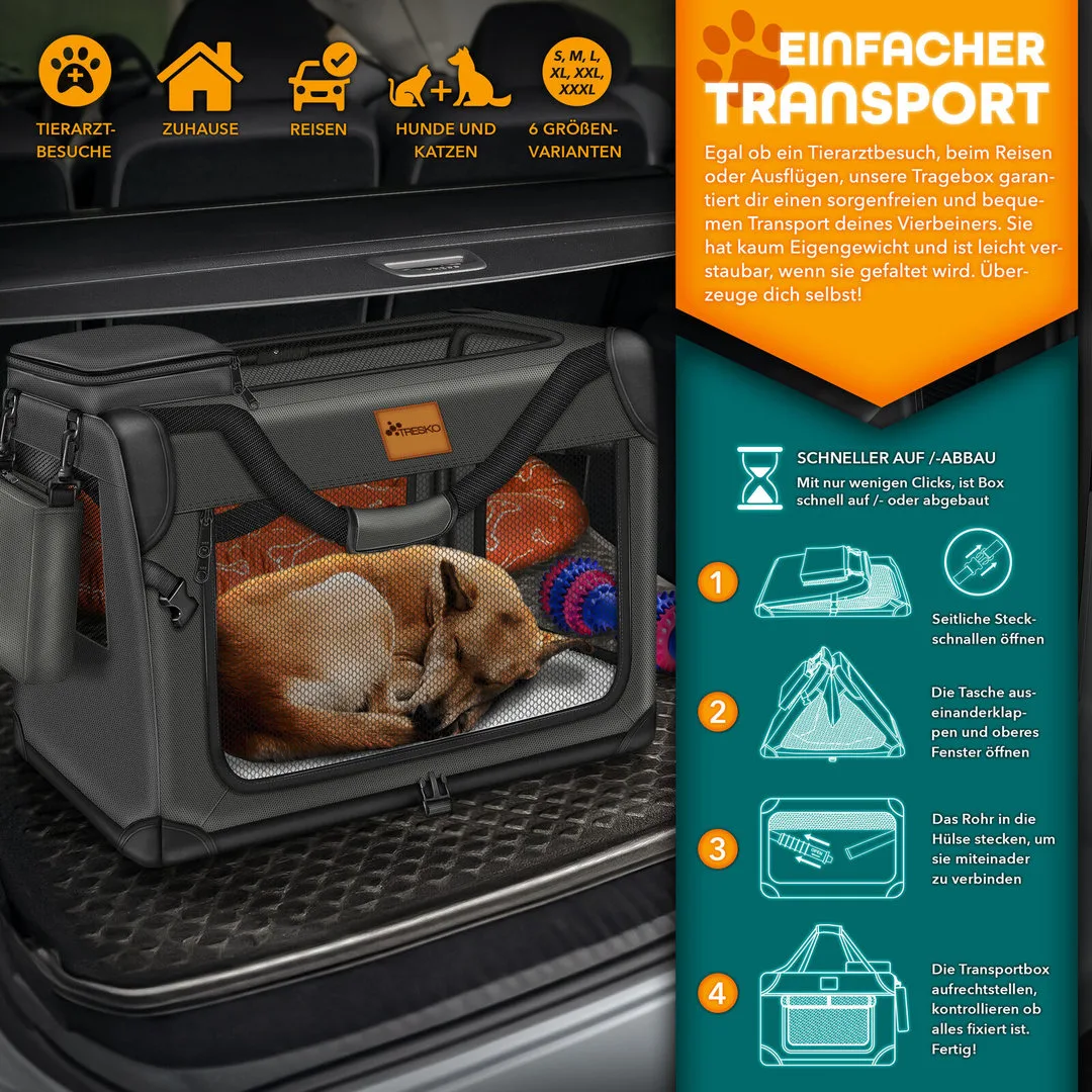 Faltbare Hundetasche 83x58x58cm "anthrazit", Ansicht 6