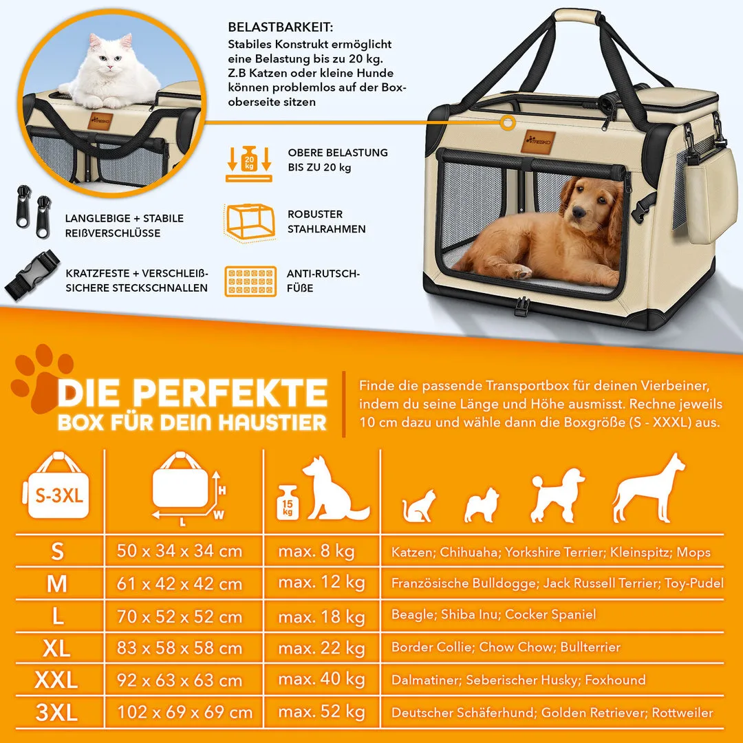 Faltbare Hundetasche 92x63x63cm - versch. Farben, Ansicht 5