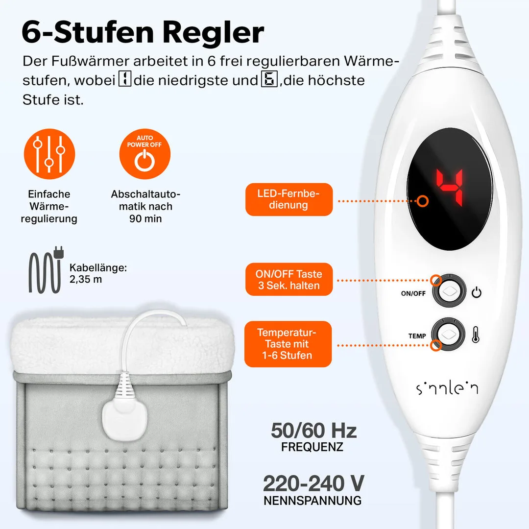 Fußwärmer, elektrische Fußheizung, Wärmekissen, Ansicht 5