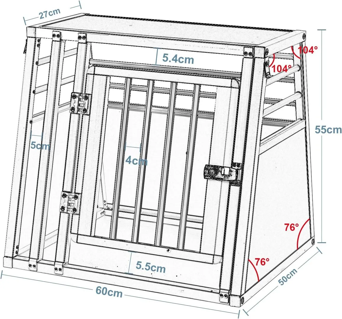 Hundetransportbox Größe 60x55x50 cm (BxHxT), Ansicht 6