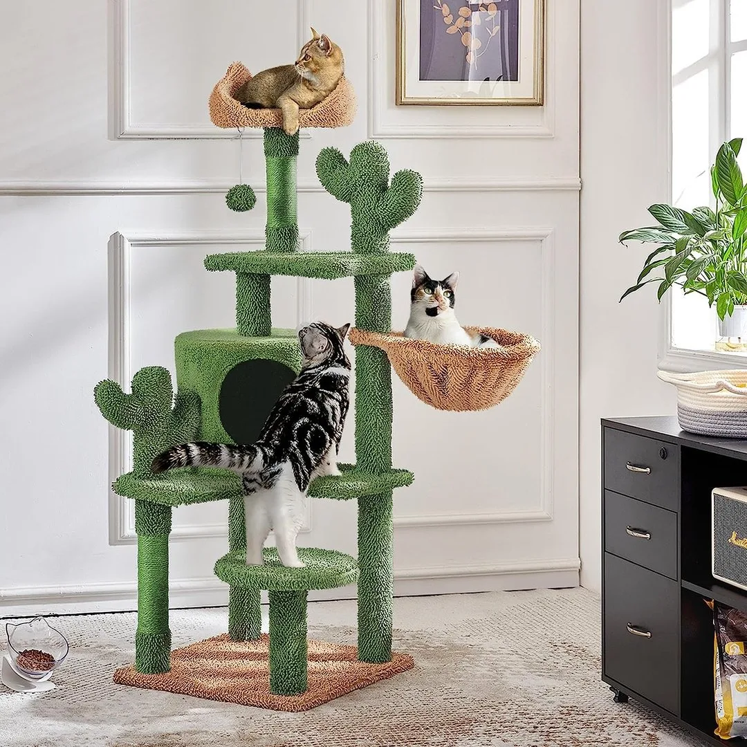 Kaktus Kratzbaum 135cm "grün/braun", Ansicht 3