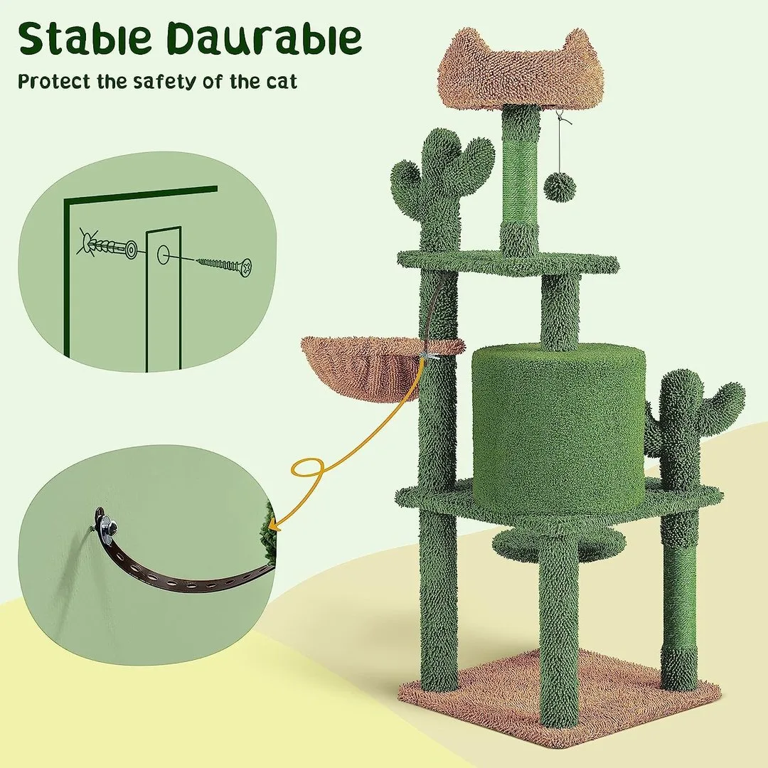 Kaktus Kratzbaum 135cm "grün/braun", Ansicht 4