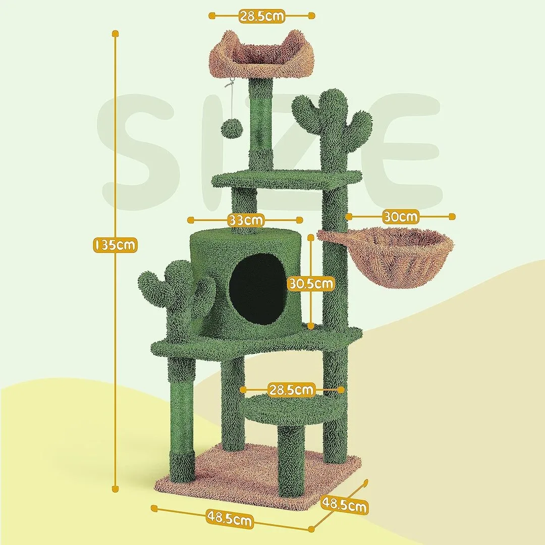 Kaktus Kratzbaum 135cm "grün/braun", Ansicht 5