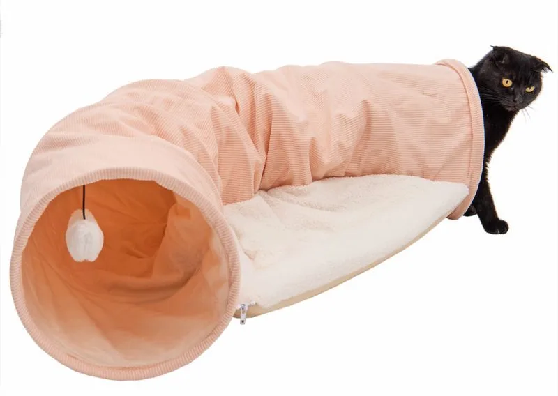 Katzentunnel/Kissen L105xB60xH30cm in "pink/weiß", Ansicht 5