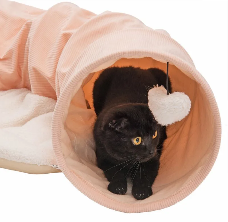 Katzentunnel/Kissen L105xB60xH30cm in "pink/weiß", Ansicht 7