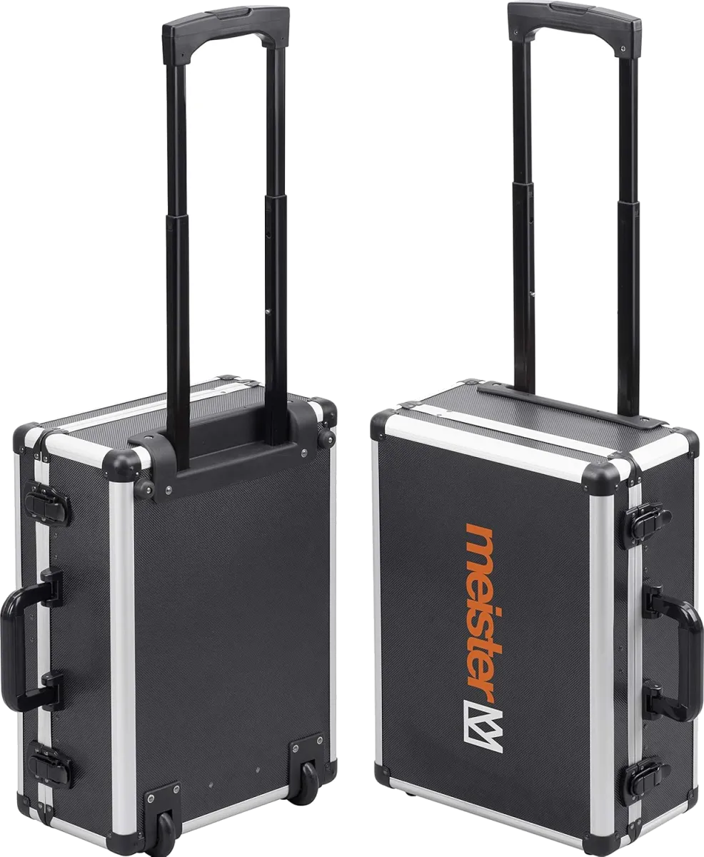 Meister Werkzeugtrolley 238-teilig - Werkzeug-Set - Teleskophandgriff / Profi Werkzeugkoffer befüllt / Werkzeugkiste fahrbar auf Rollen / Werkzeugbox komplett, Schwarz/Silber, 8971480 — Bild 3