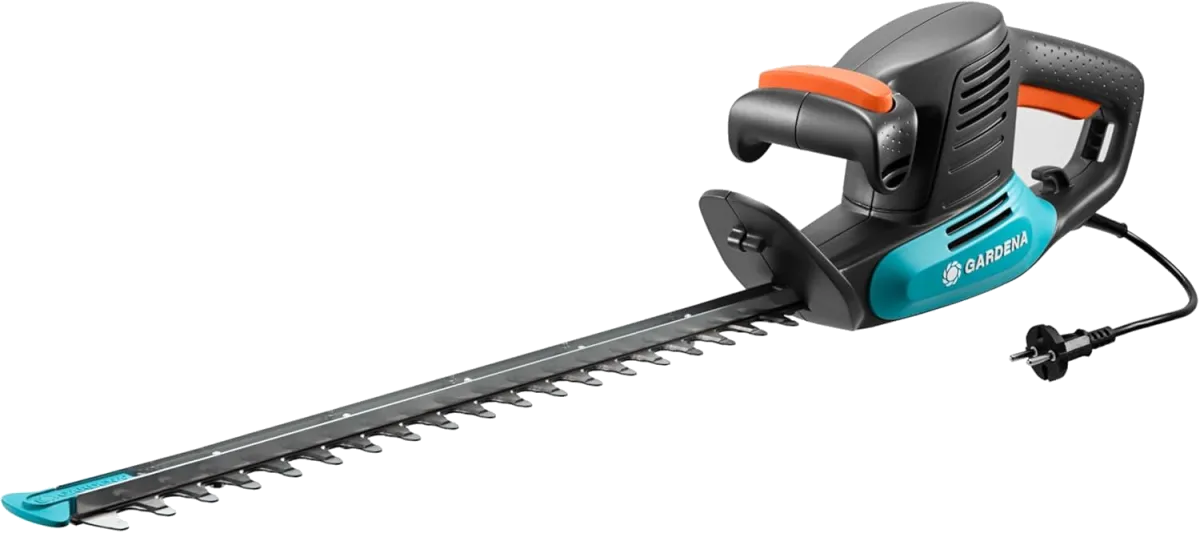 Gardena Elektro-Heckenschere EasyCut 420/45: Elektrische Heckenschere mit 420 W Motorleistung, 45 cm Messerlänge, 18 mm Messeröffnung, ergonomischer Griff und Anschlagschutz (9830-20)