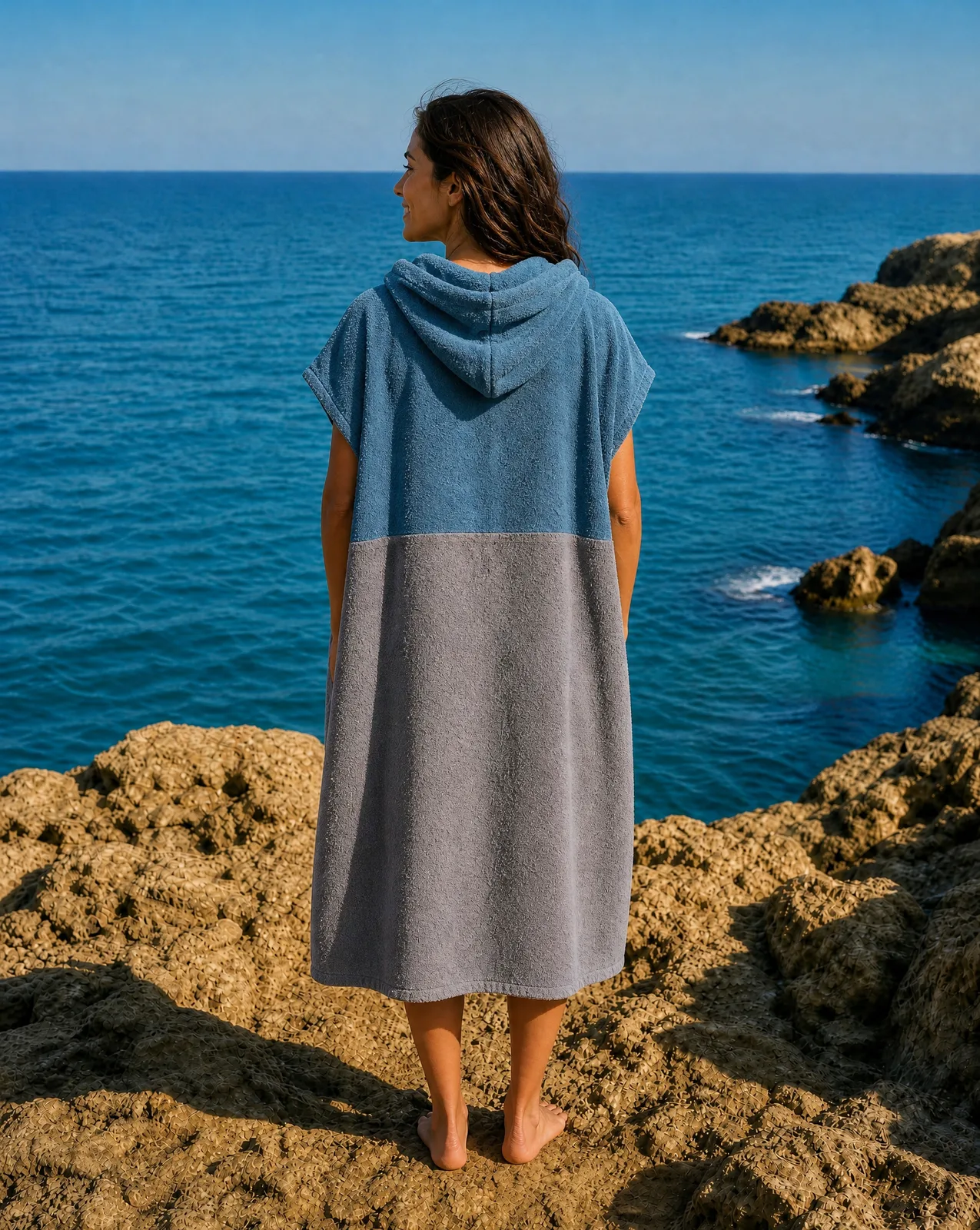 Surfponcho Checker Unisex aus Bio-Frottee — Bild 3