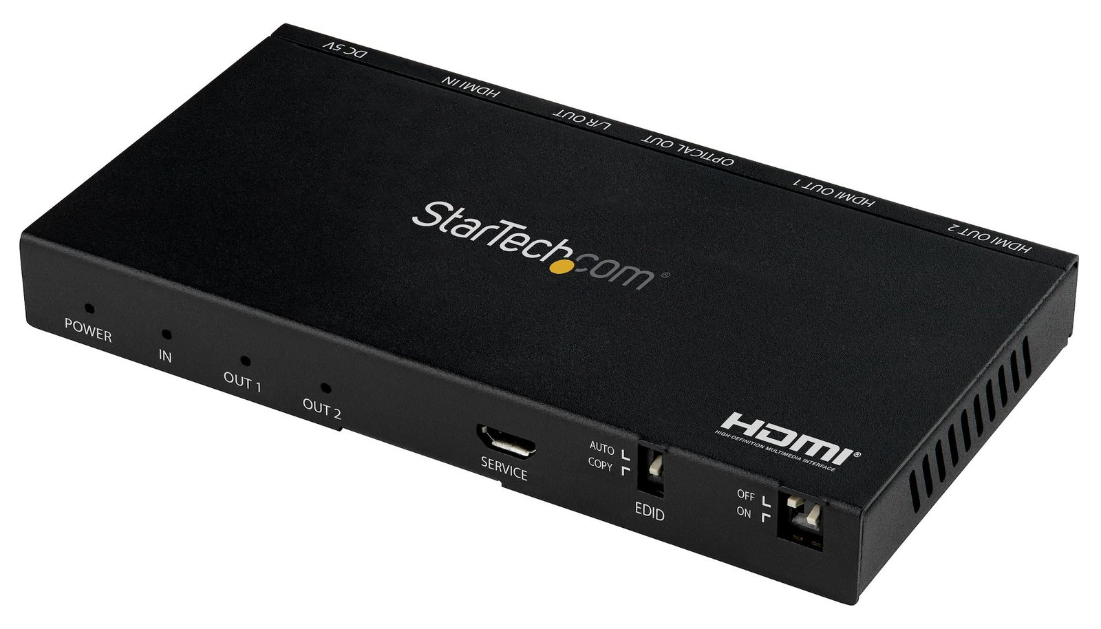 StarTech.com 2 Port HDMI Splitter (4K 60Hz, mit Scaler, HDCP 2.2, EDID Emulation, 7.1 Surround Sound)