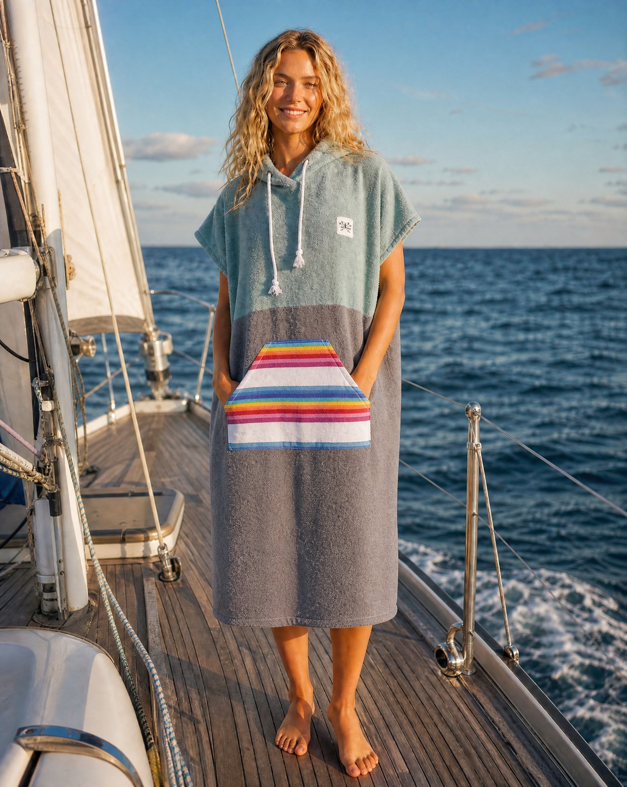 Surfponcho Anuenue Unisex aus Bio-Frottee