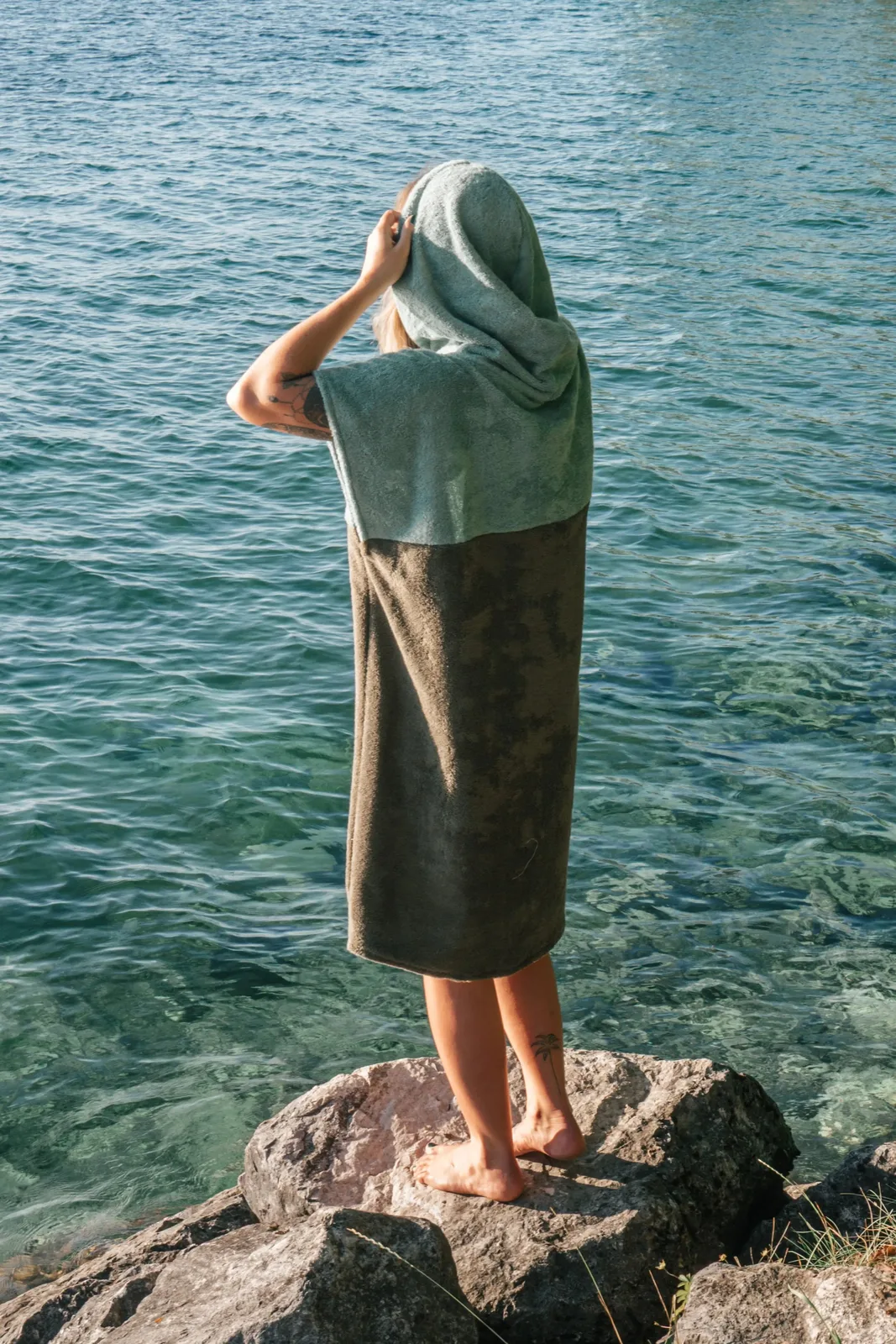 Surfponcho Green Drift Unisex aus Bio-Frotte - Limited Edition, Ansicht 8