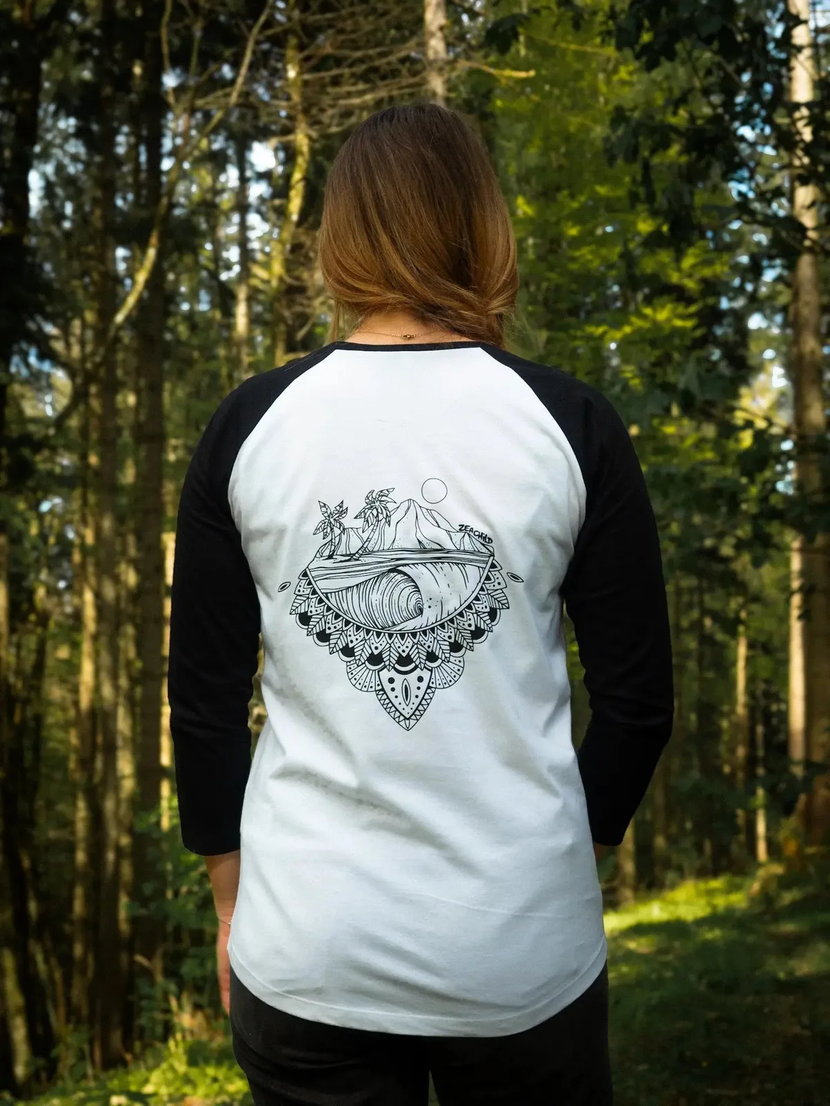 Mandala Island Baseballshirt Unisex, Ansicht 4